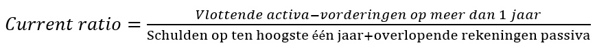 Current ratio | bedrijf jaarrekening