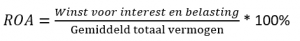 Berekening ROA | jaarrekening bedrijf