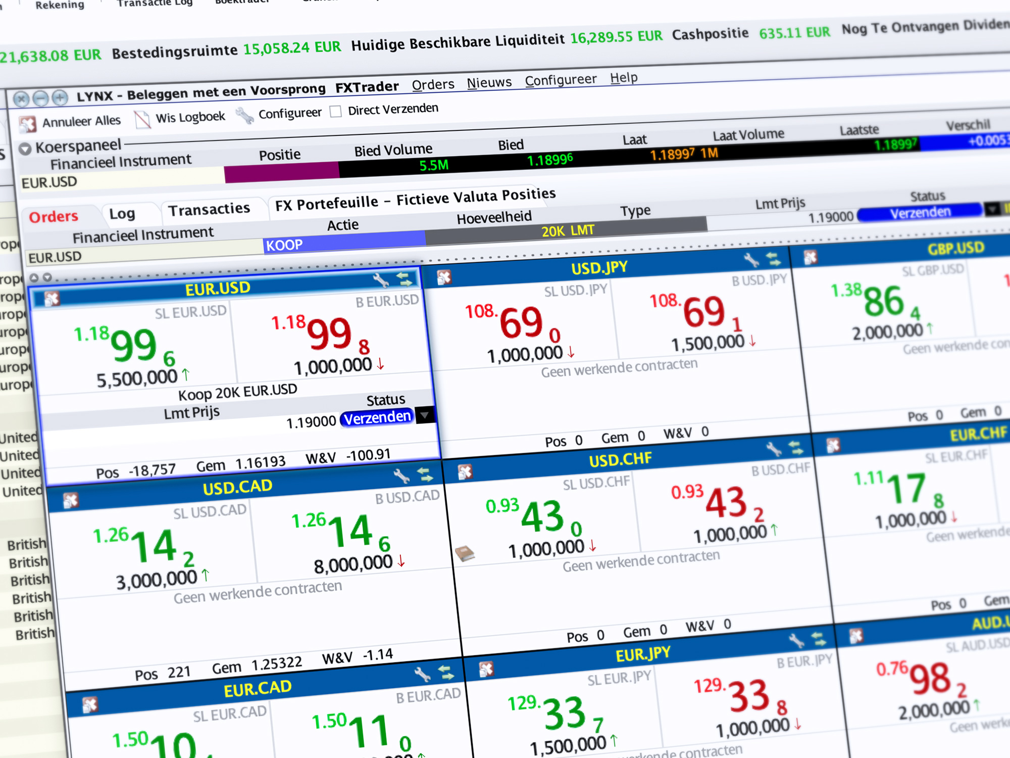 FX Trader - Forex orders inleggen