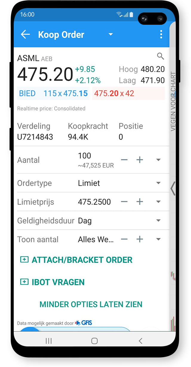 Mobile trading met de Android Trading App van LYNX