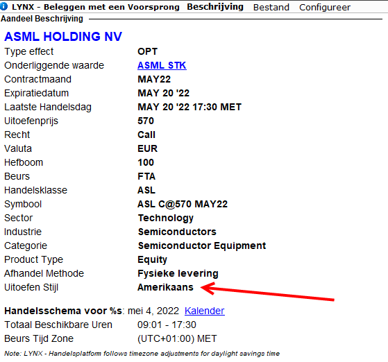 ASML opties: afwikkeling Amerikaanse stijl | Handelen in Amerikaanse opties of Europese opties?