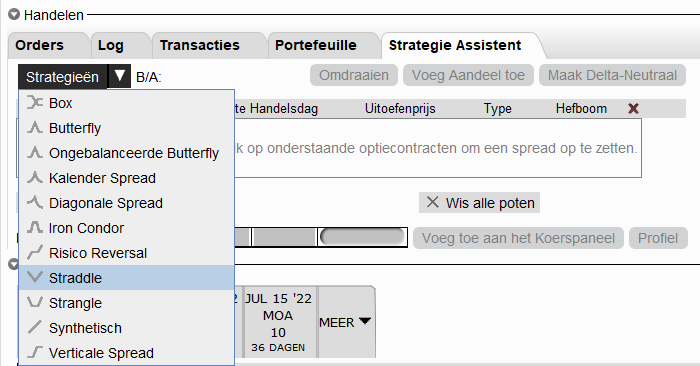 Optiestrategieën handelen via LYNX | Direct optiecombinaties inleggen