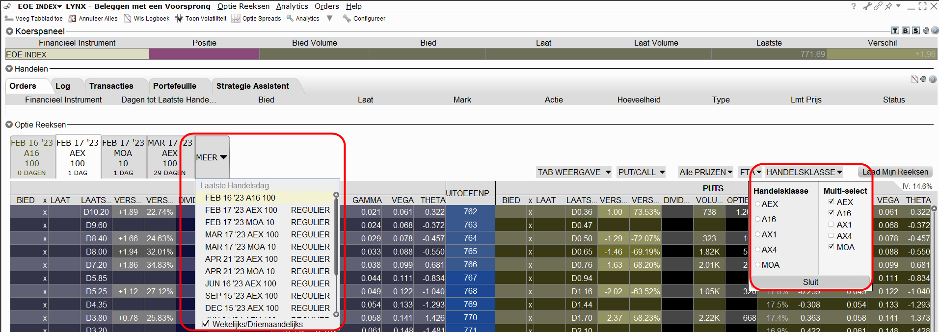 AEX opties | aex opties koersen | aex opties uitleg